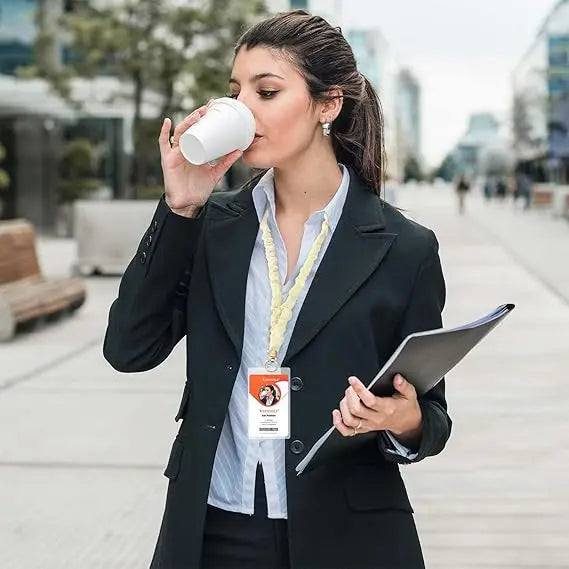 Stretchy Scrunchie Lanyard – Expandable Badge Holder & Keychain for Women