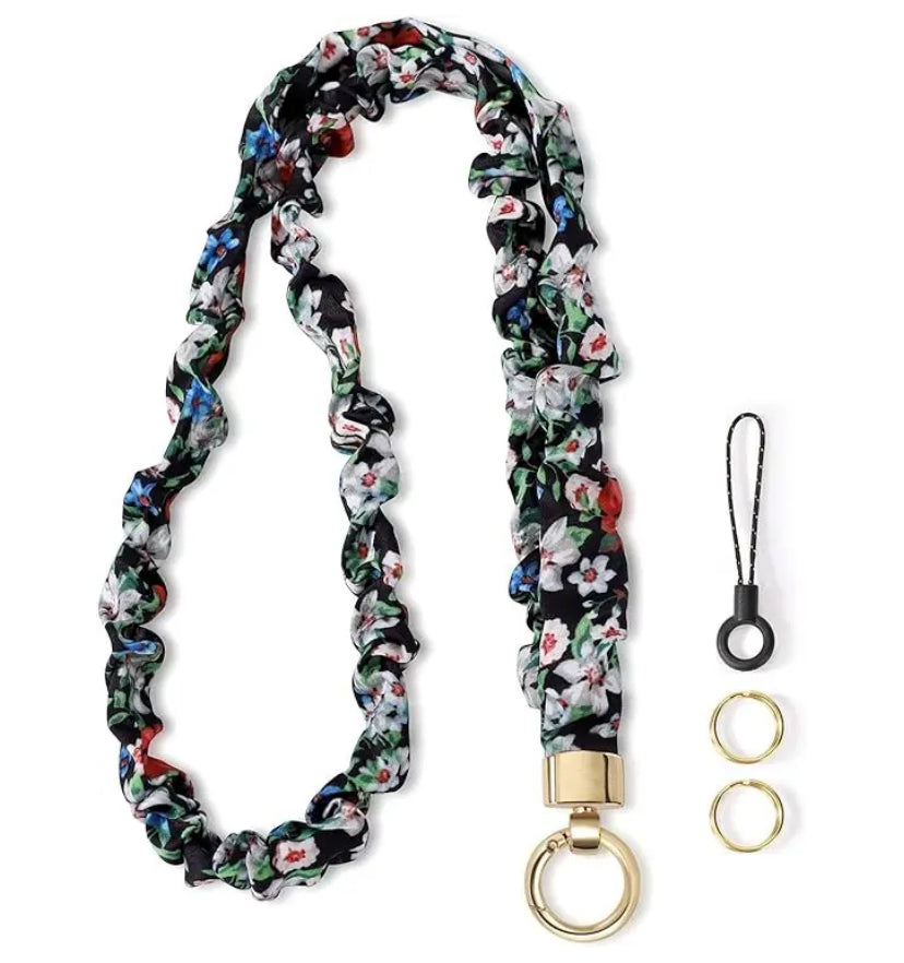 Stretchy Scrunchie Lanyard – Expandable Badge Holder & Keychain for Women