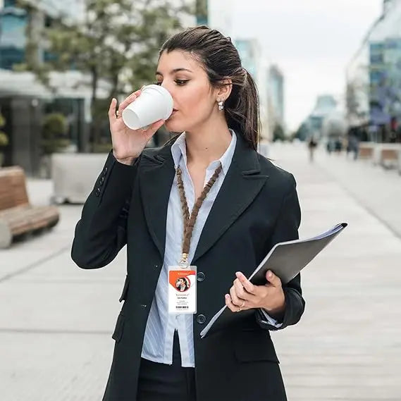 Stretchy Scrunchie Lanyard – Expandable Badge Holder & Keychain for Women