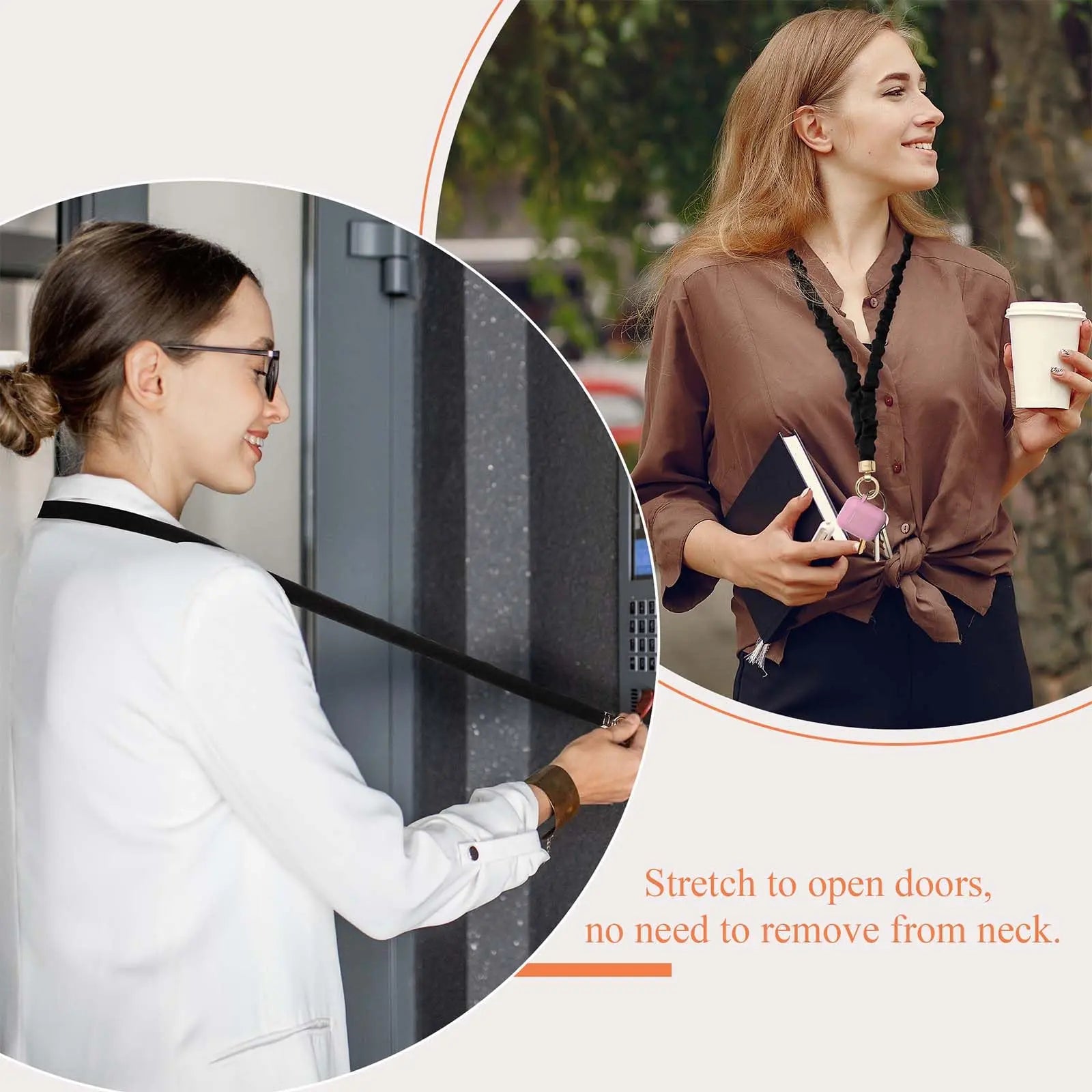 Stretchy Scrunchie Lanyard – Expandable Badge Holder & Keychain for Women