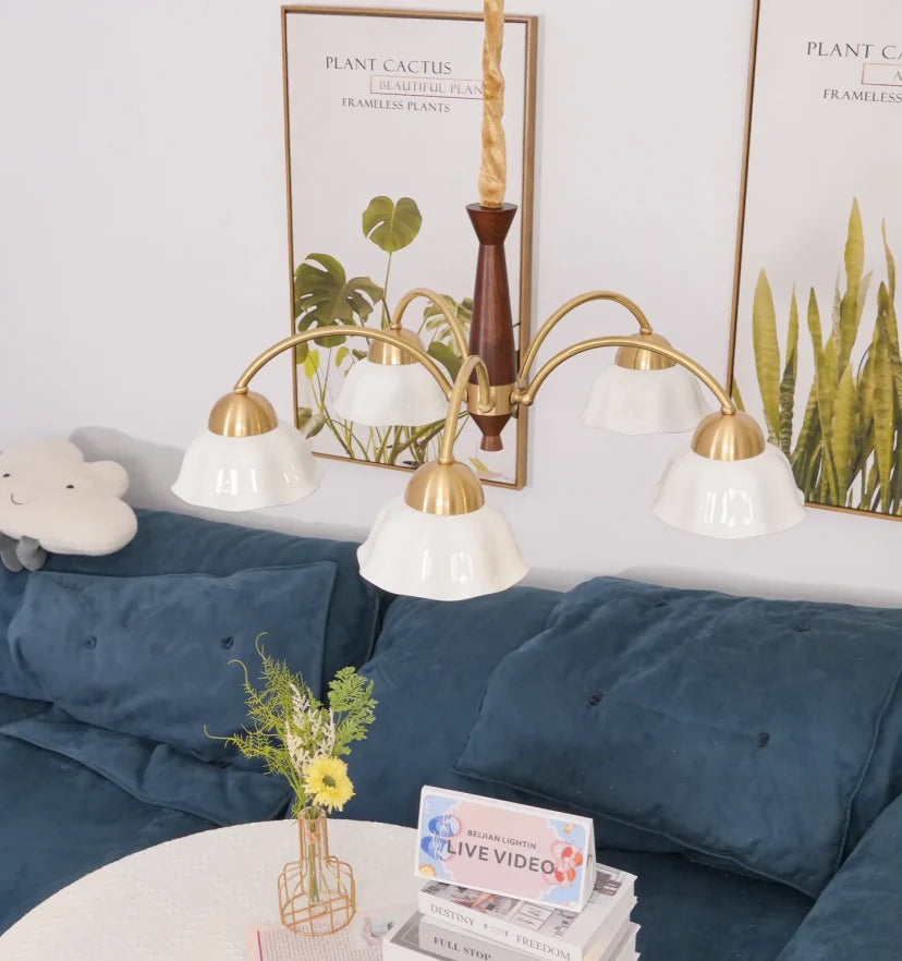 Swedish Modern Brass Chandelier - NexioPick