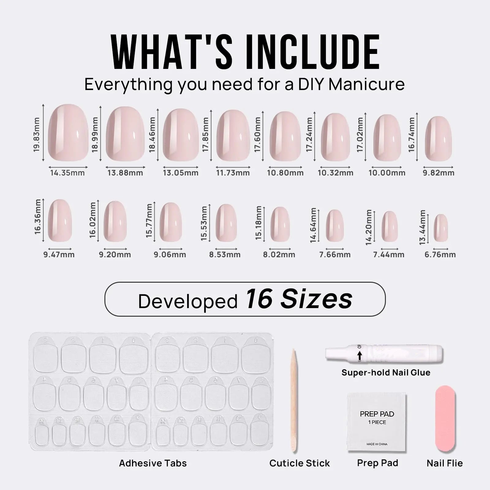 Taro Milkshake Press On Nails – Soft Gel Oval Fake Nails with Complete Application Kit