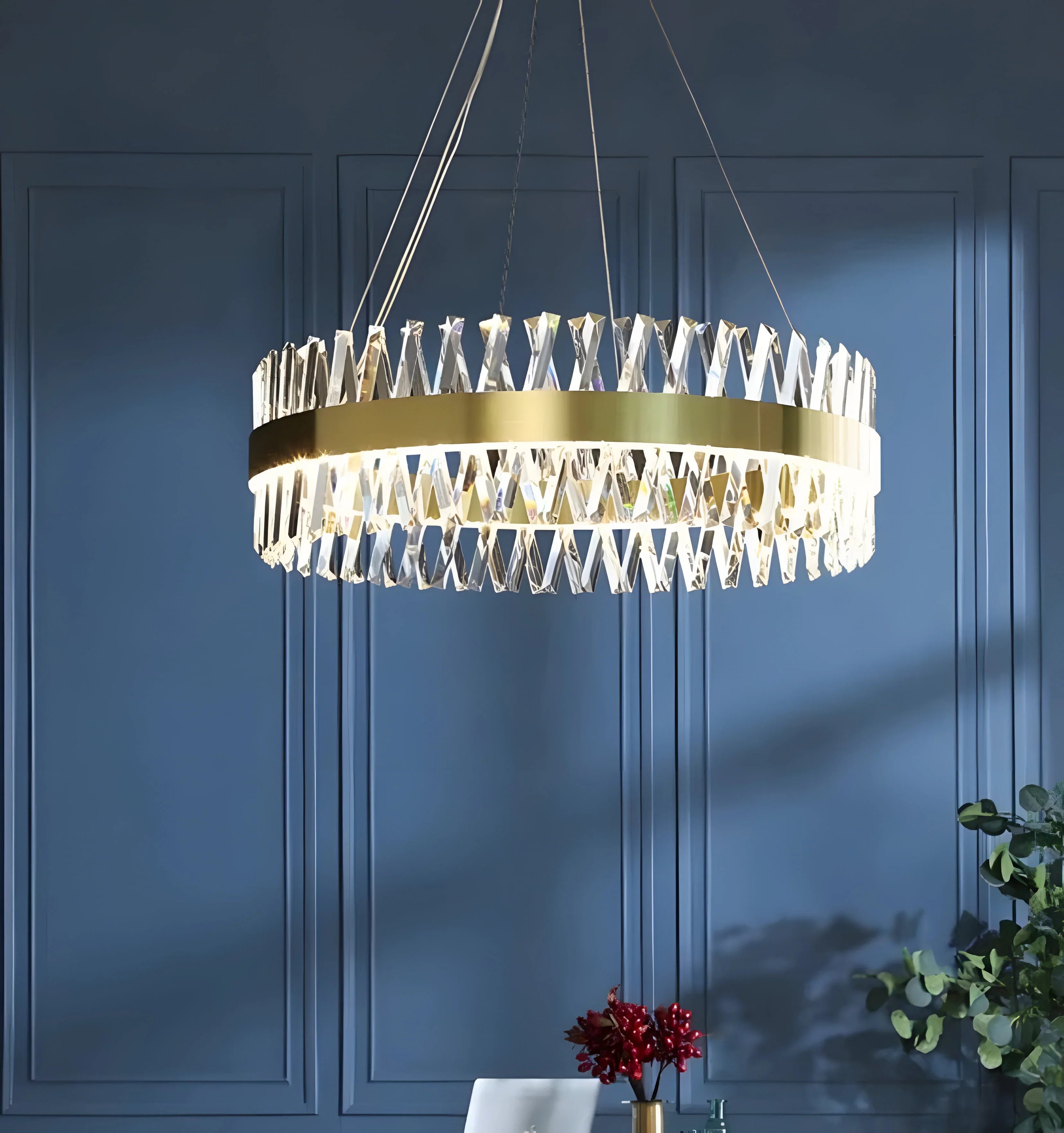 Golden Crossover Chandelier - NexioPick