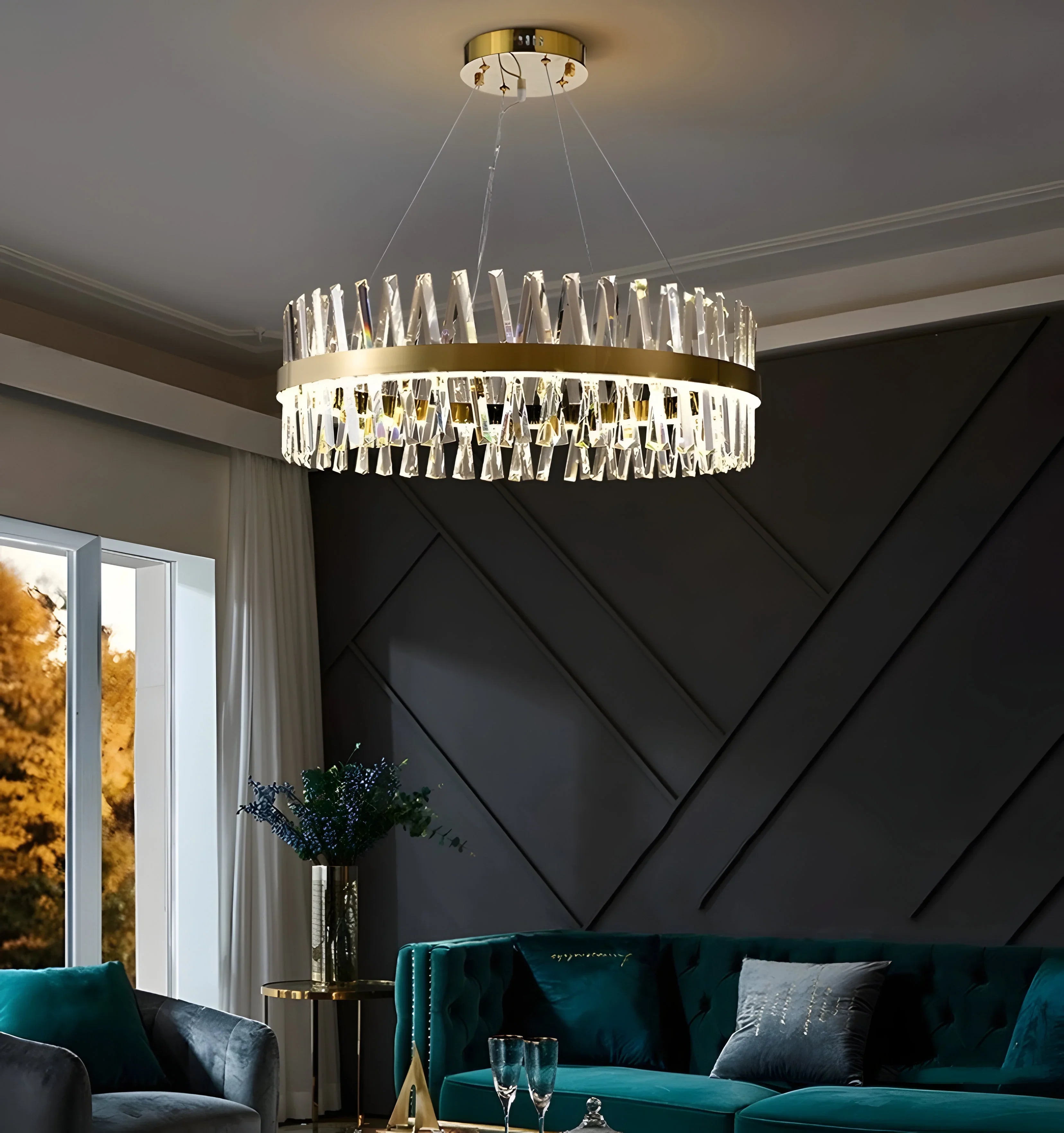 Golden Crossover Chandelier - NexioPick