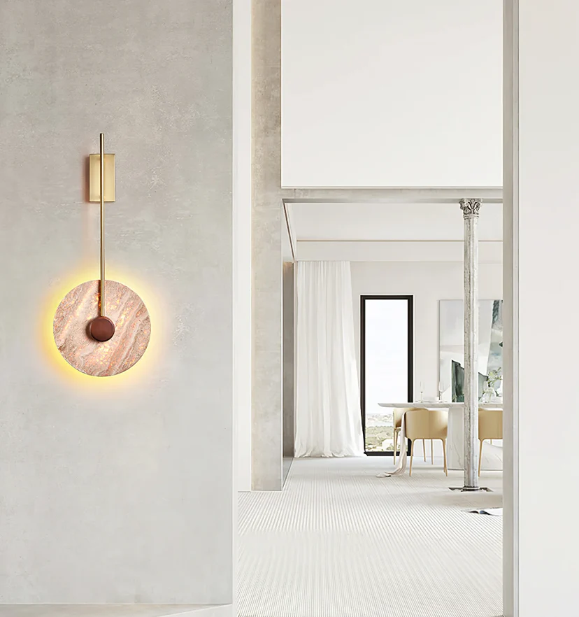 Travertine Disc Wall Lamp - NexioPick