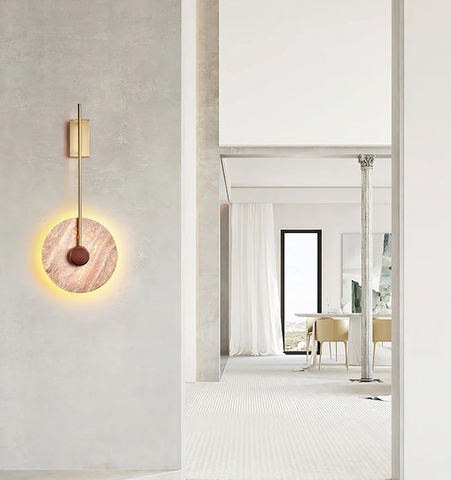 Travertine Disc Wall Lamp - NexioPick