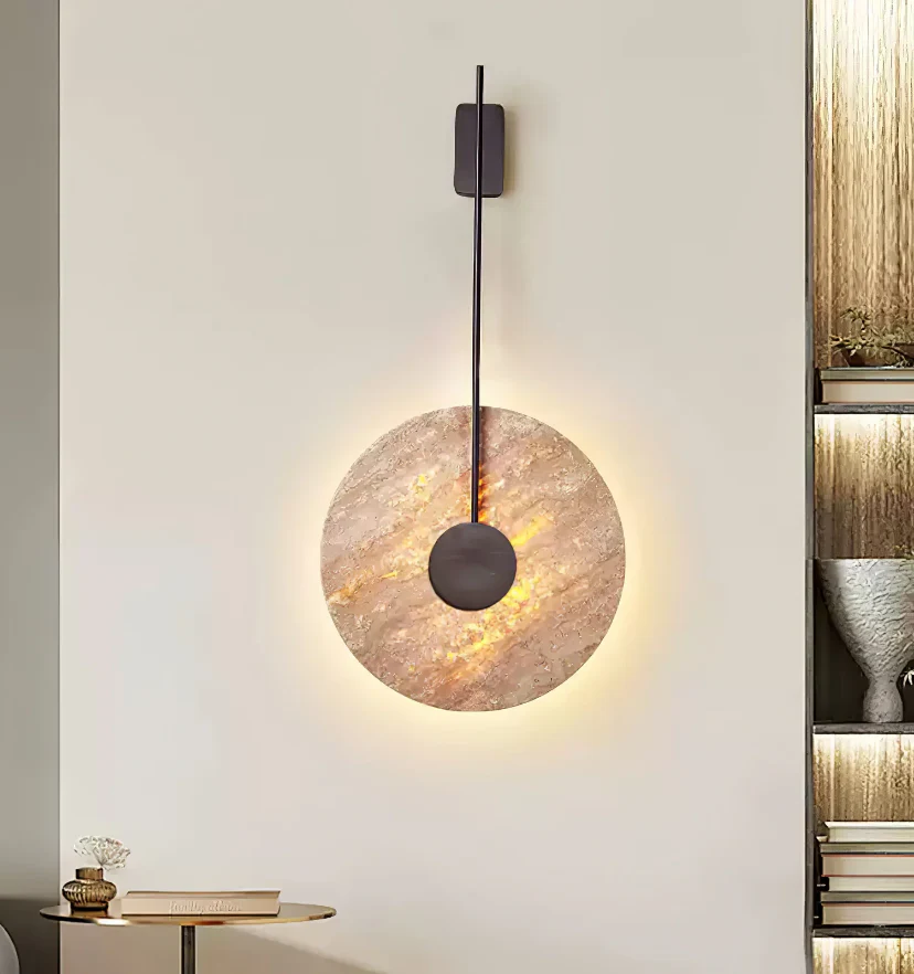 Travertine Disc Wall Lamp - NexioPick
