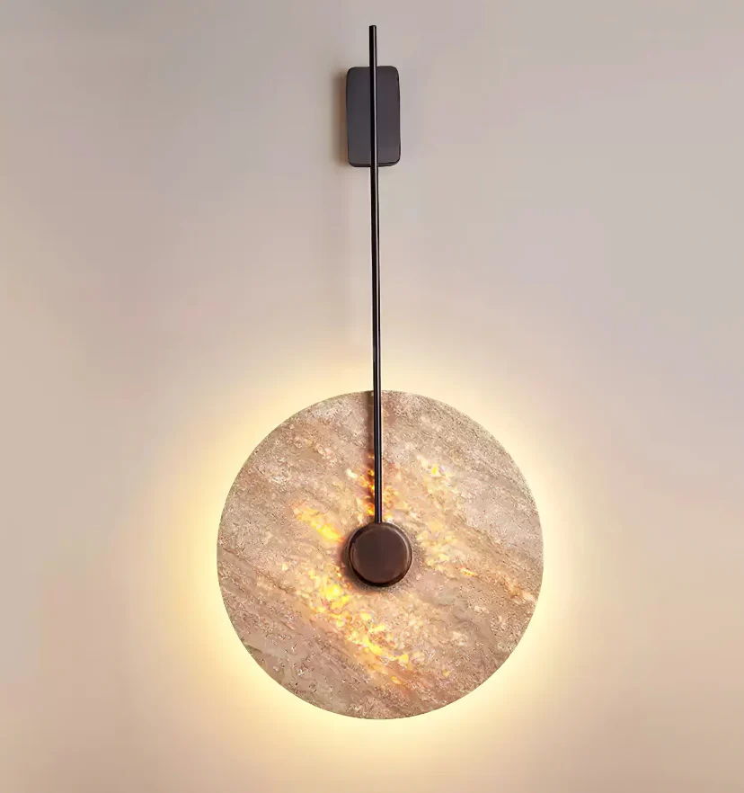 Travertine Disc Wall Lamp - NexioPick
