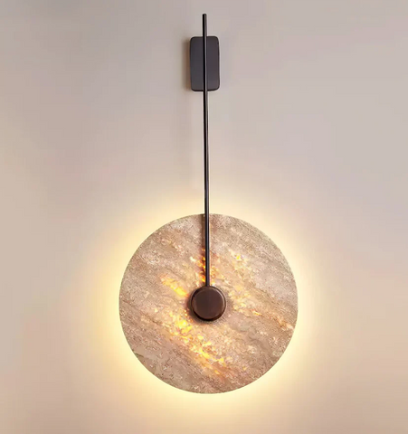 Travertine Disc Wall Lamp - NexioPick