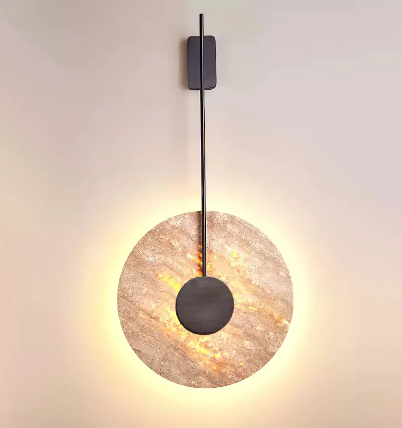 Travertine Disc Wall Lamp - NexioPick