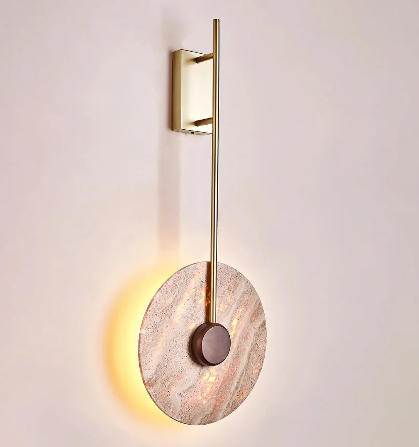 Travertine Disc Wall Lamp - NexioPick