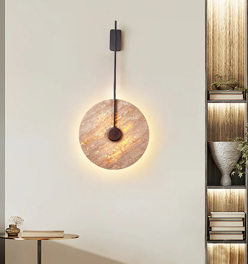 Travertine Disc Wall Lamp - NexioPick
