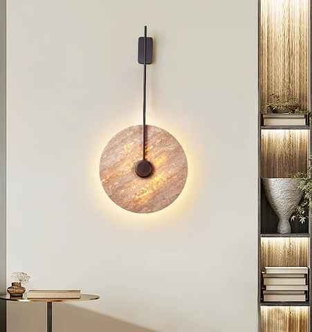 Travertine Disc Wall Lamp - NexioPick