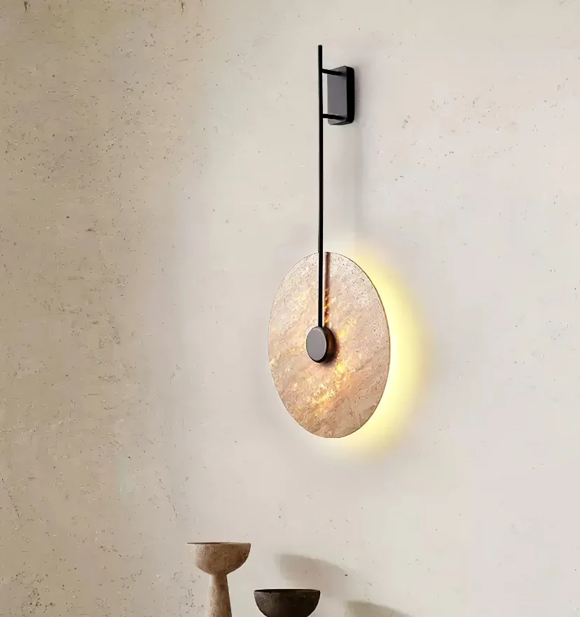 Travertine Disc Wall Lamp - NexioPick