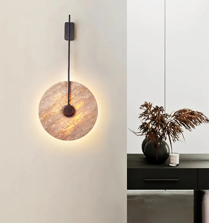 Travertine Disc Wall Lamp - NexioPick