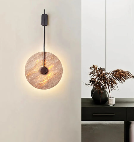 Travertine Disc Wall Lamp - NexioPick