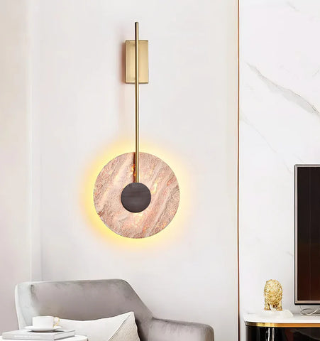 Travertine Disc Wall Lamp - NexioPick