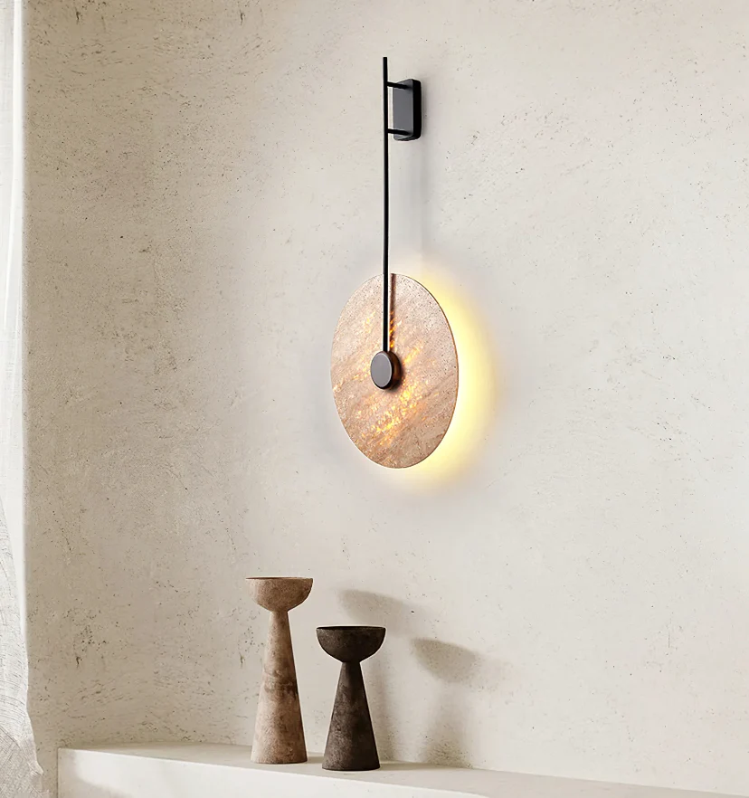 Travertine Disc Wall Lamp - NexioPick