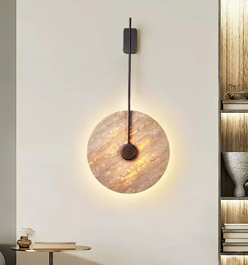 Travertine Disc Wall Lamp - NexioPick