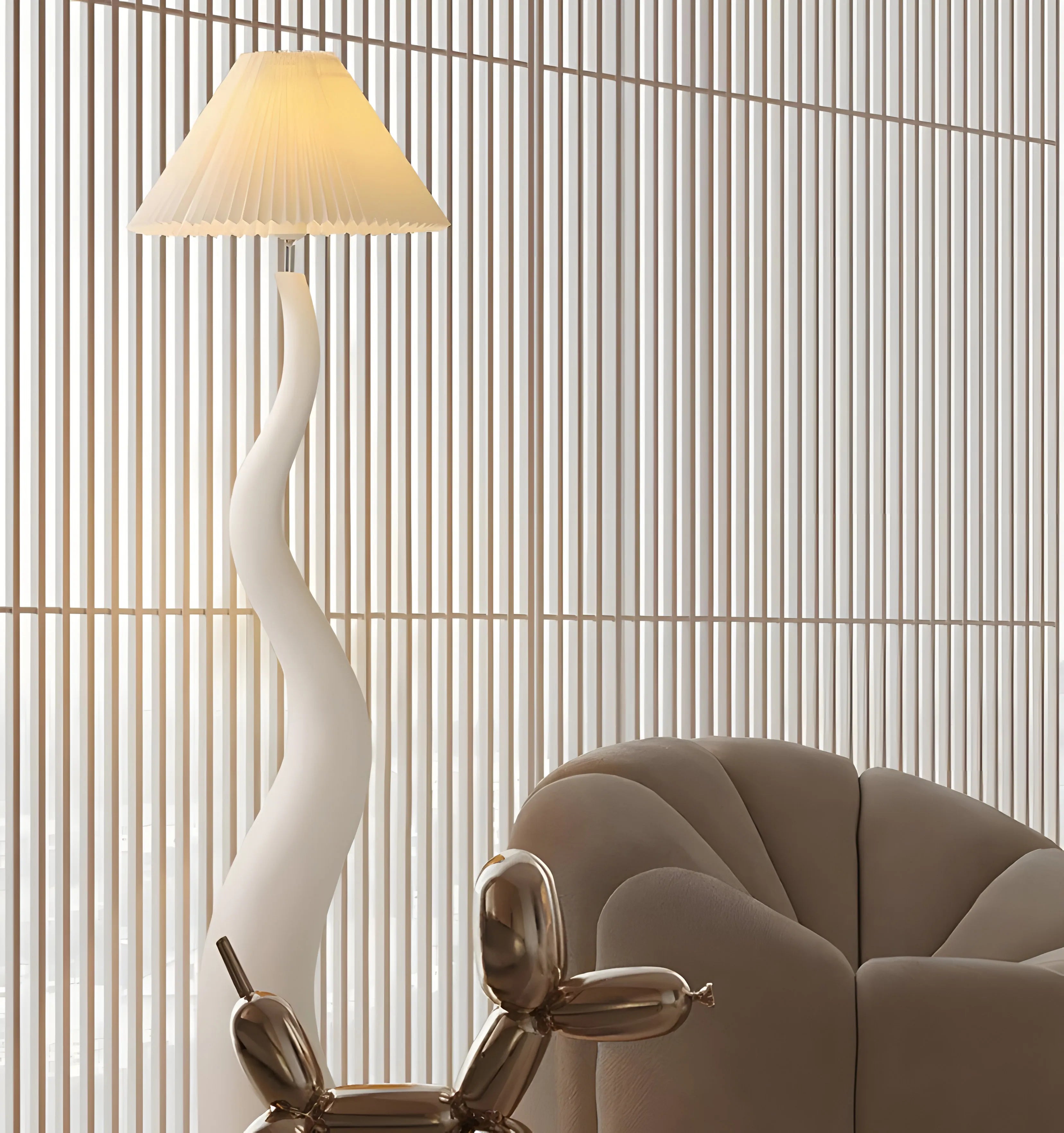 Twisted Pleated Floor Lamp - NexioPick