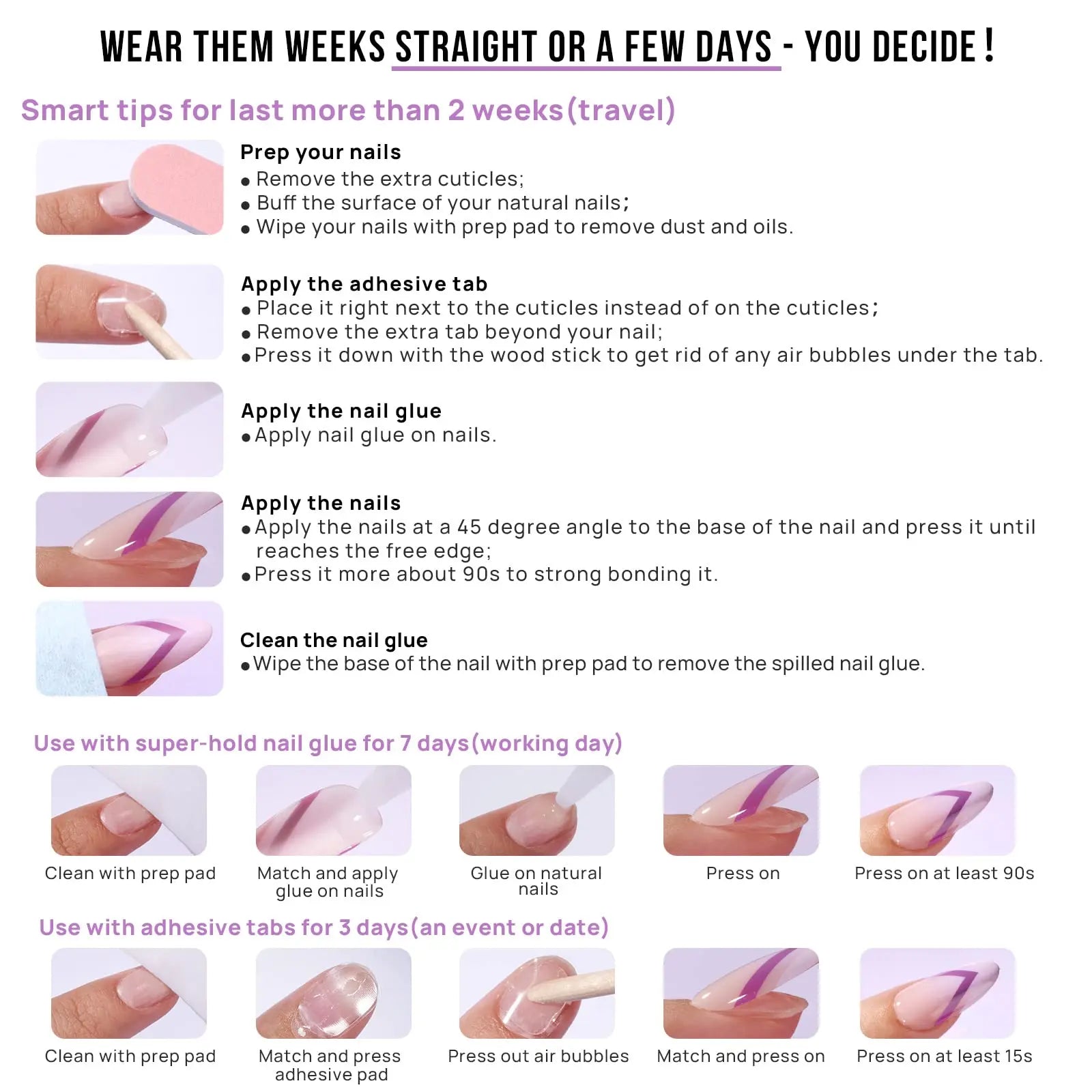 Vanilla Cream Square Ombre Press On Nails – Reusable Soft Gel Fake Nails in Vanilla Cream with 15 Sizes & Application Kit