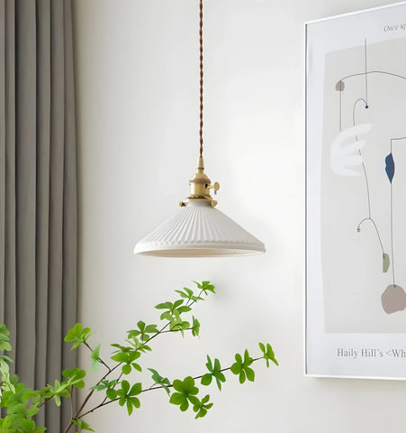 Ceramic Pleated Pendant - NexioPick