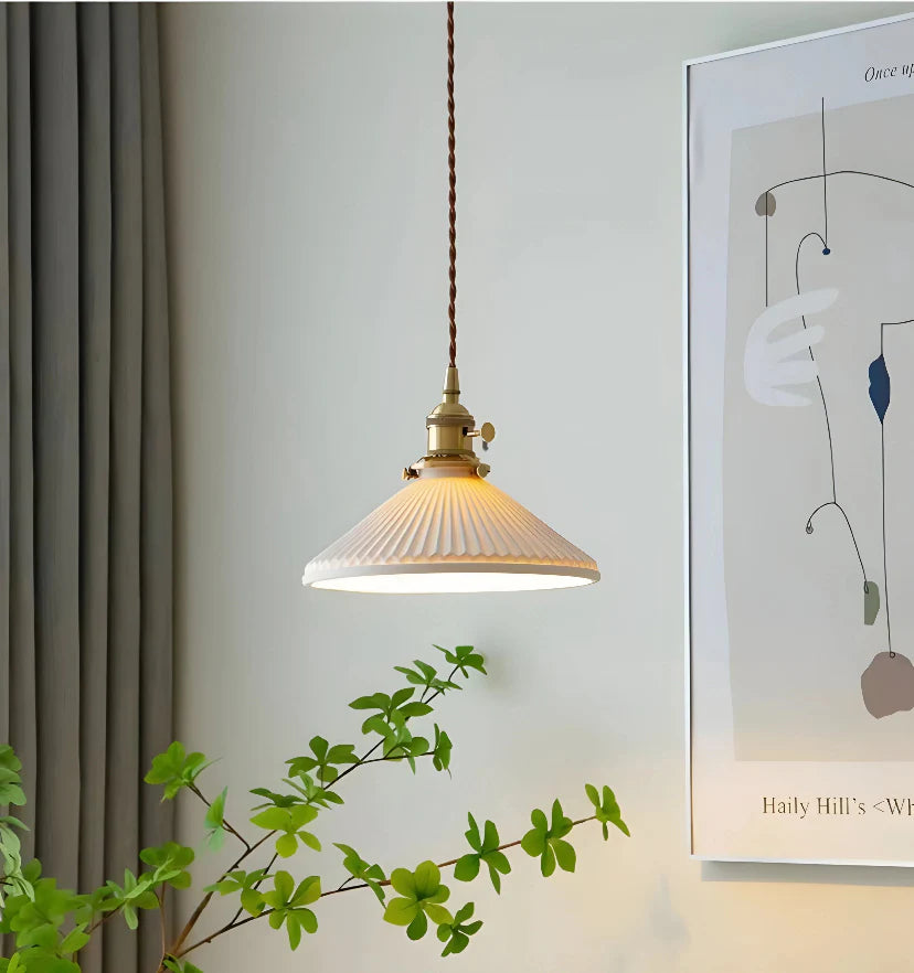 Ceramic Pleated Pendant - NexioPick