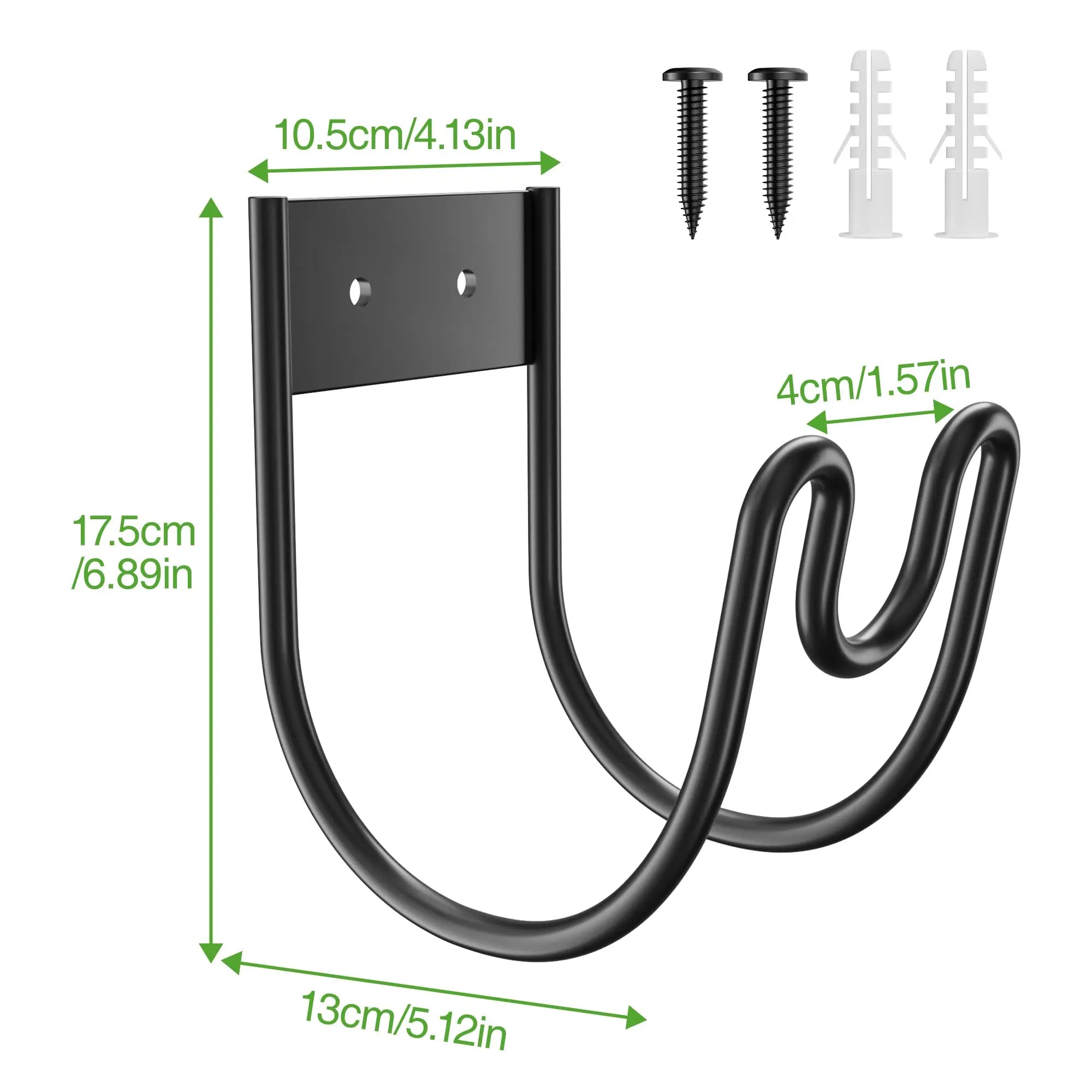 Wall-Mounted Garden Hose Holder – All-Weather Steel Hook with Nozzle Groove