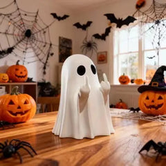 Whimsical Halloween Ghost Figurine – Cute & Spooky Tabletop Decor for Home, Gifting, and Seasonal Displays