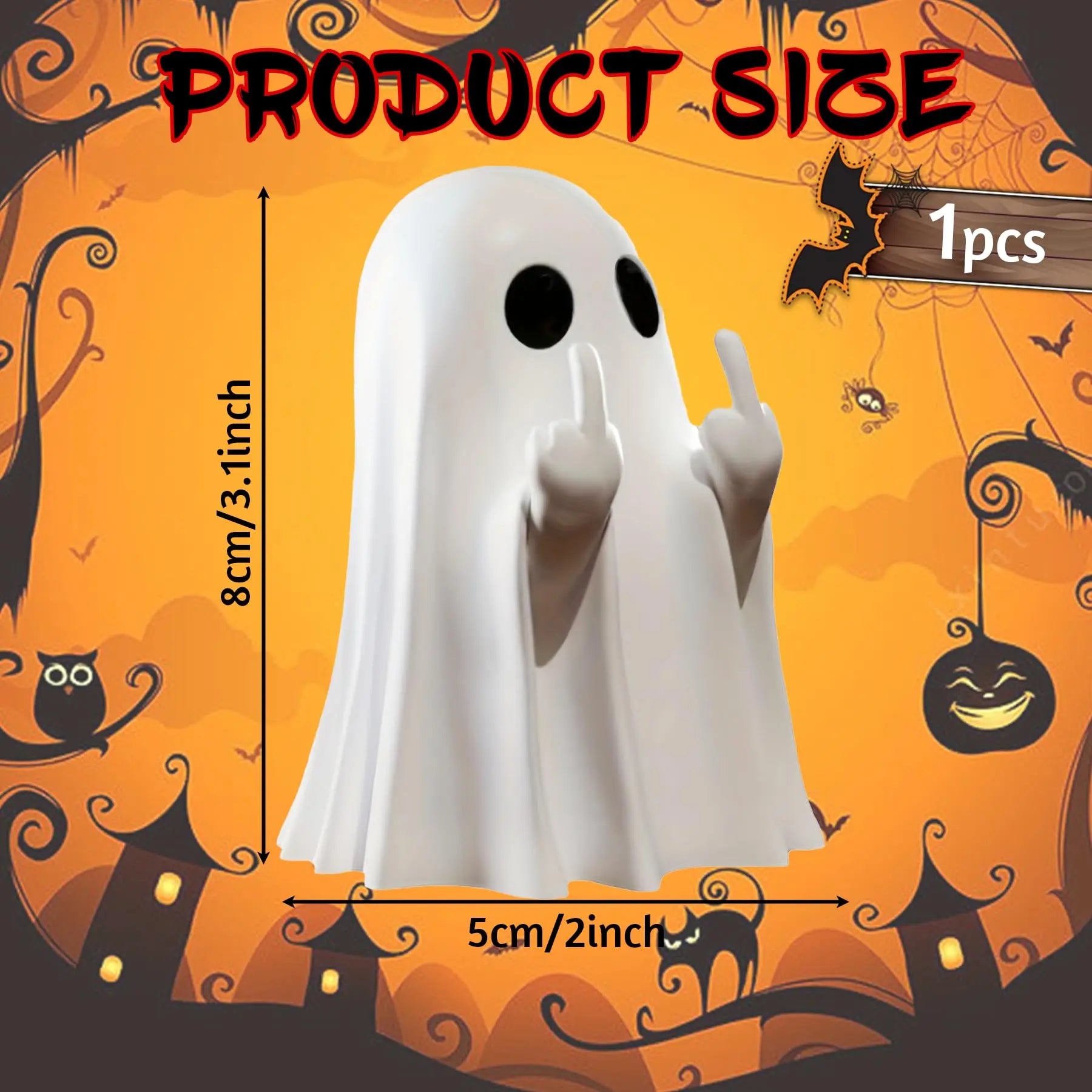 Whimsical Halloween Ghost Figurine – Cute & Spooky Tabletop Decor for Home, Gifting, and Seasonal Displays