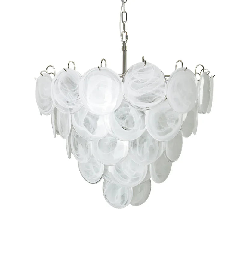White Murano Disc Chandelier - NexioPick