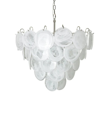 White Murano Disc Chandelier - NexioPick