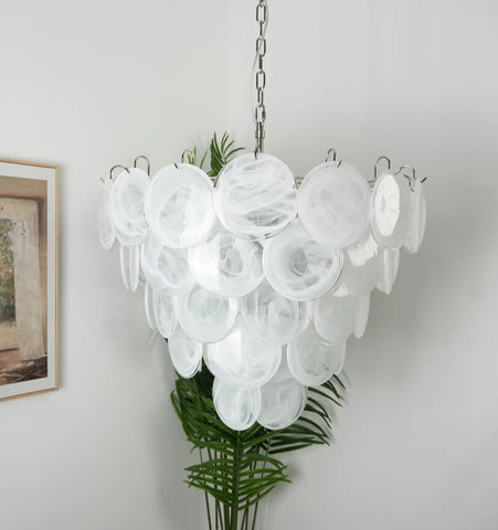 White Murano Disc Chandelier - NexioPick