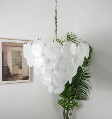 White Murano Disc Chandelier - NexioPick