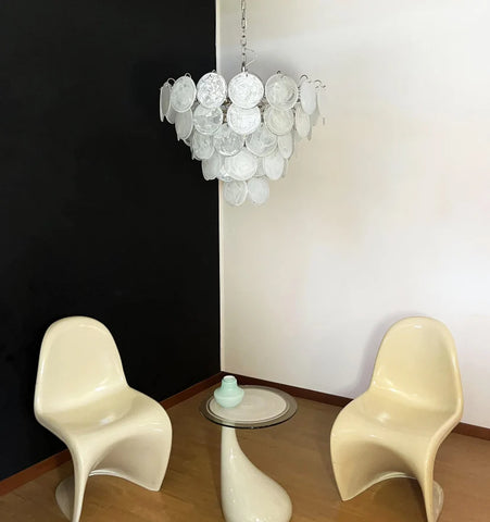 White Murano Disc Chandelier - NexioPick