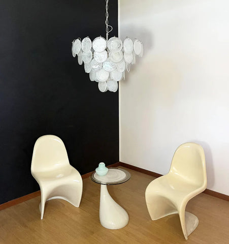 White Murano Disc Chandelier - NexioPick