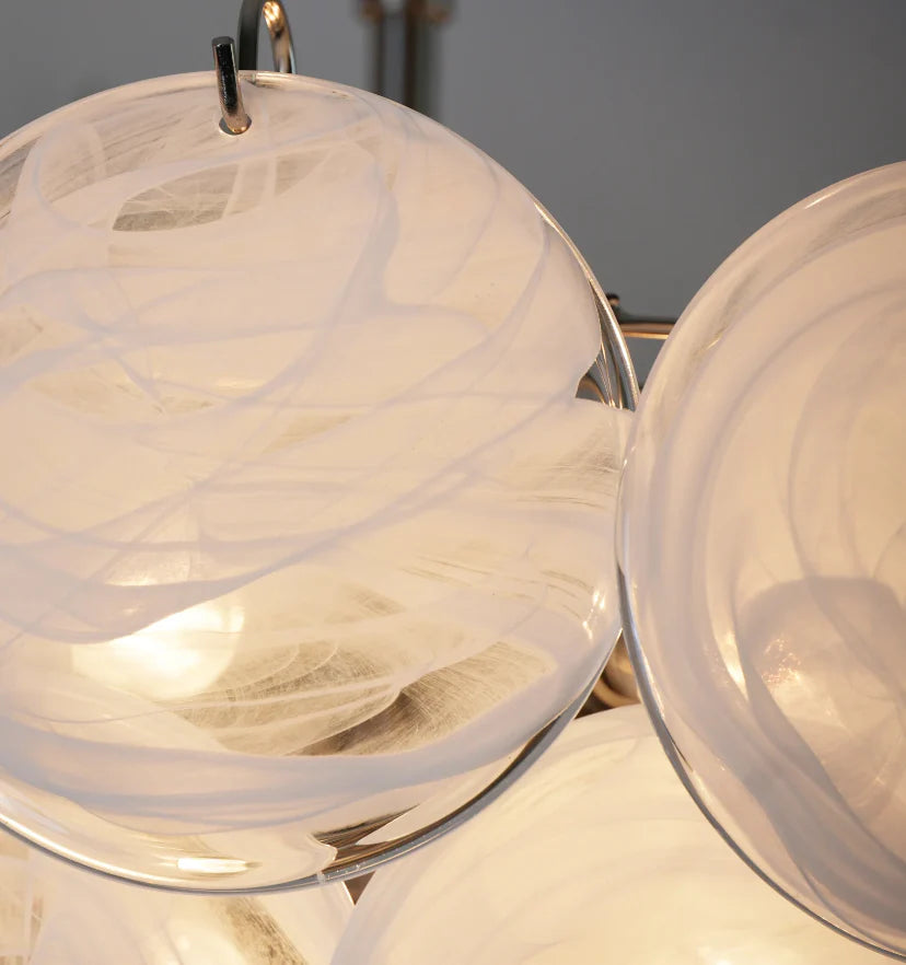 White Murano Disc Chandelier - NexioPick