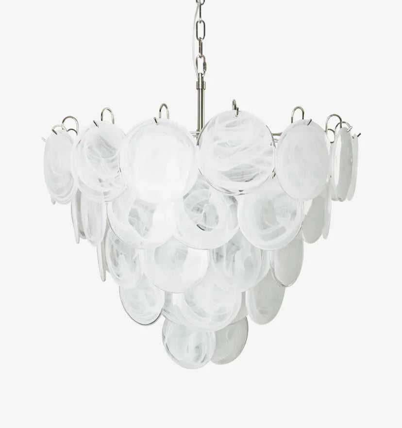White Murano Disc Chandelier - NexioPick