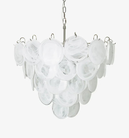 White Murano Disc Chandelier - NexioPick