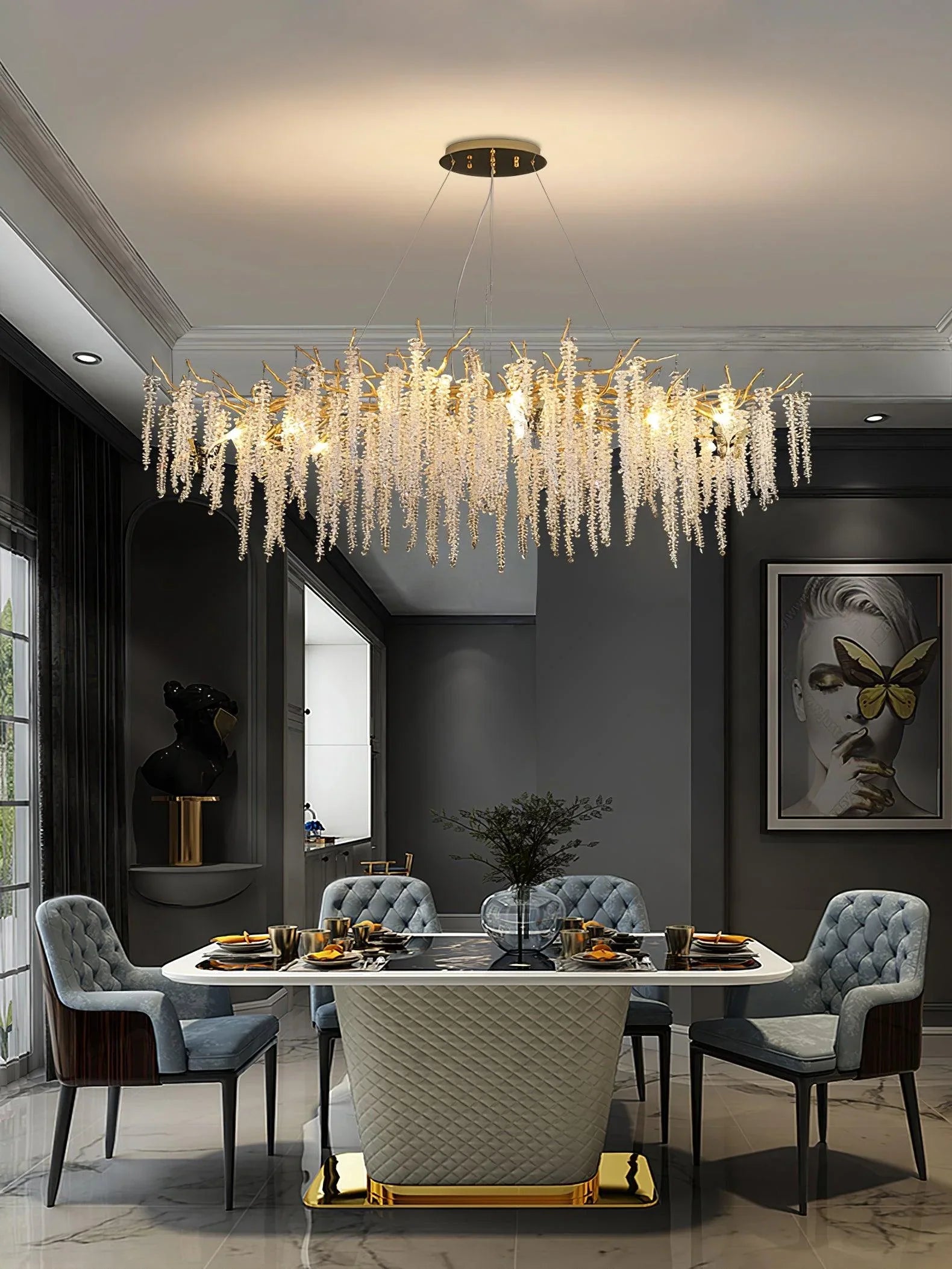 Wisteria Flower Crystal Chandelier - NexioPick