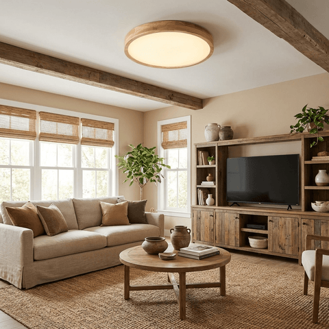 Wooden Geometric Ceiling Light
