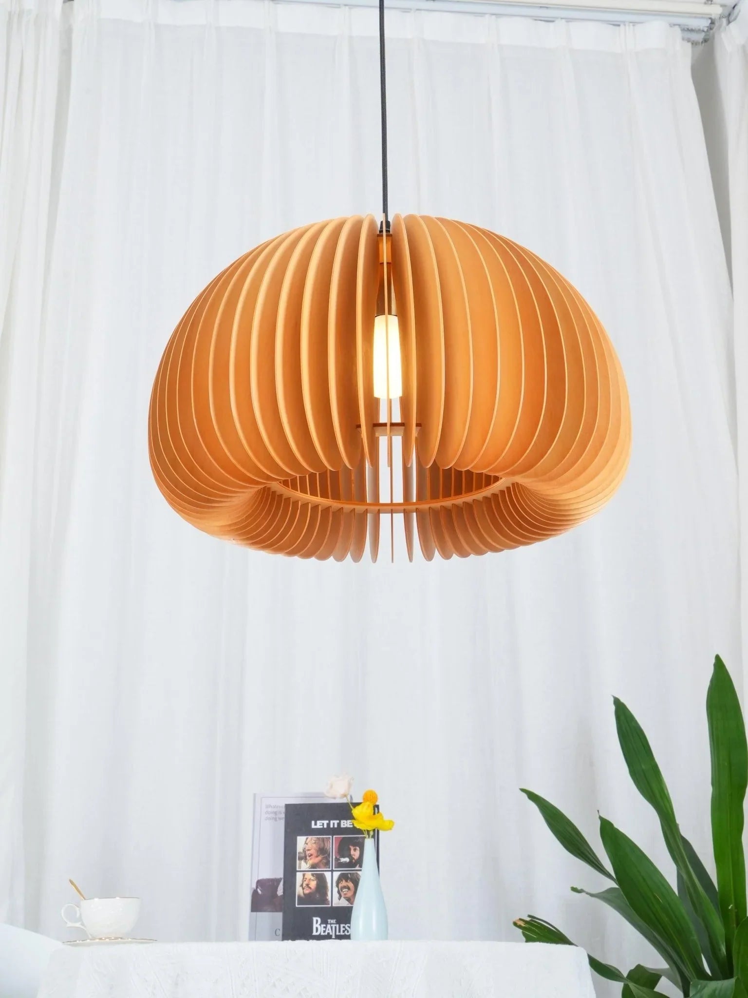 Wooden Pumpkin Pendant Light - NexioPick
