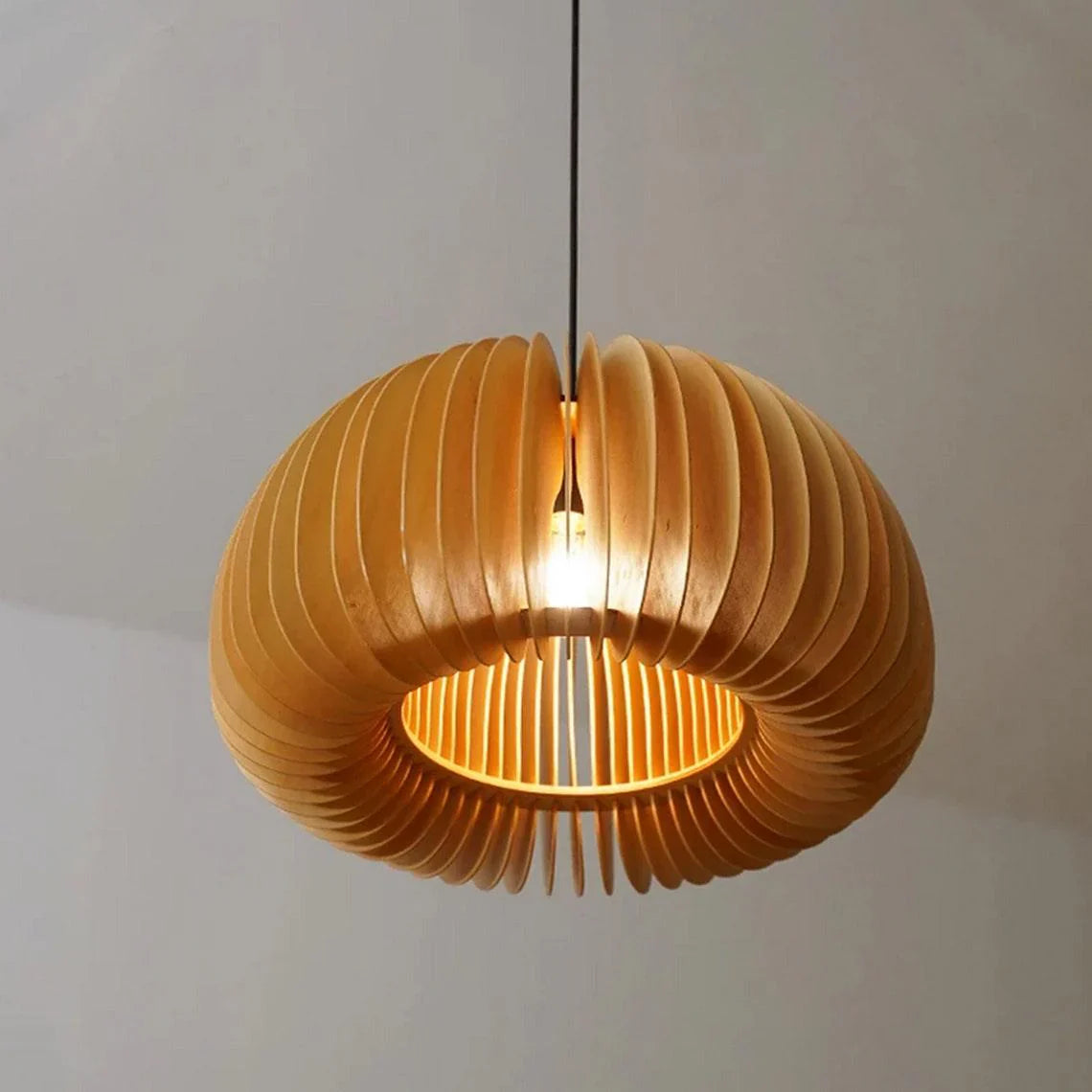 Wooden Pumpkin Pendant Light - NexioPick