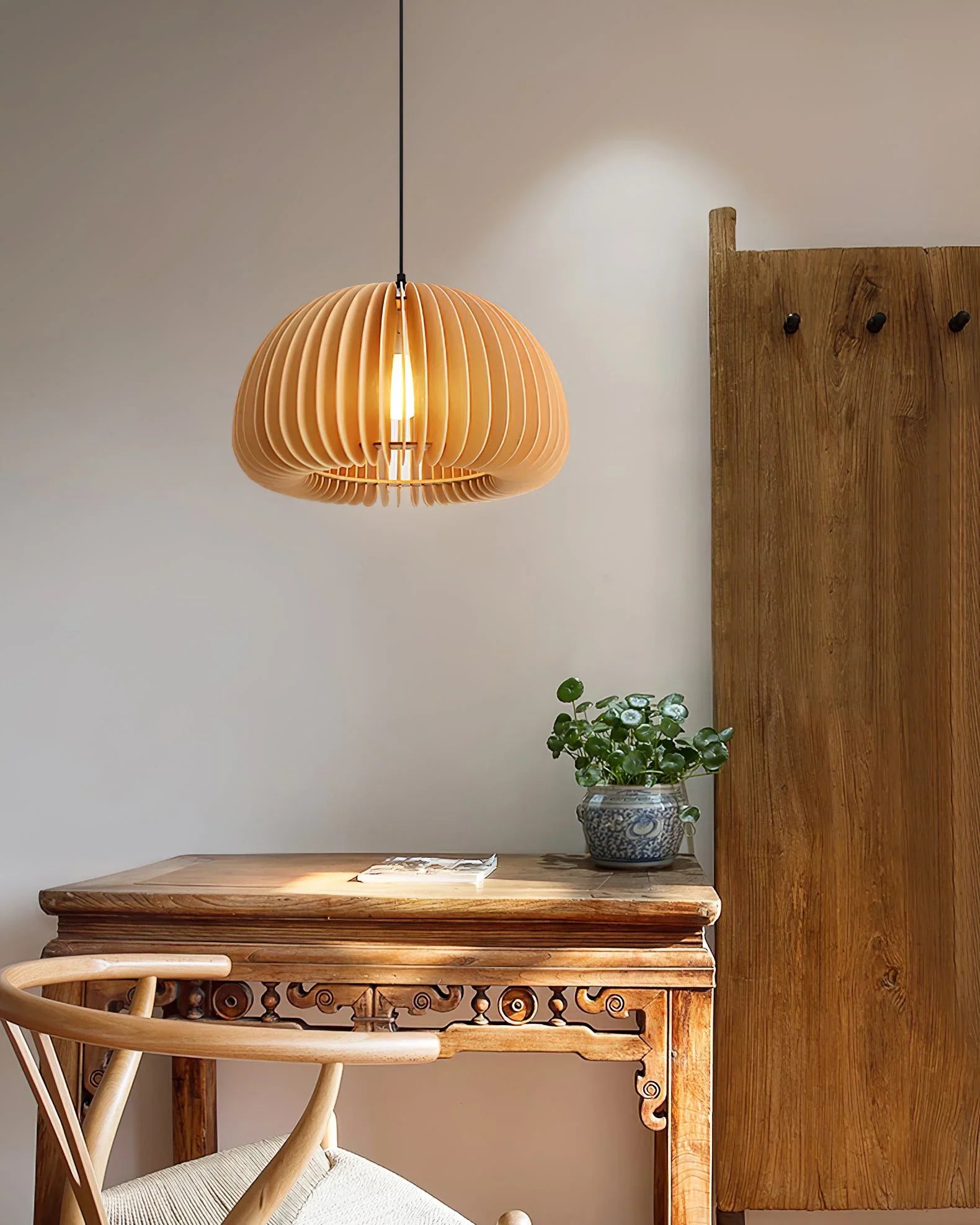Wooden Pumpkin Pendant Light - NexioPick