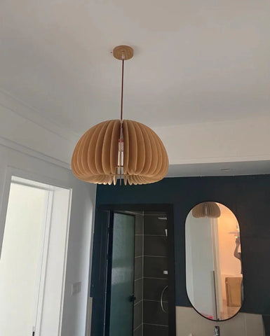 Wooden Pumpkin Pendant Light - NexioPick