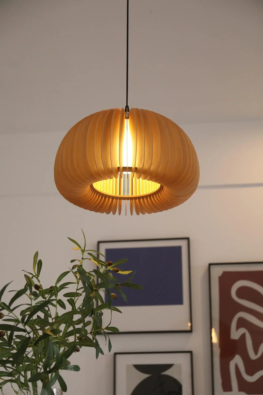 Wooden Pumpkin Pendant Light - NexioPick