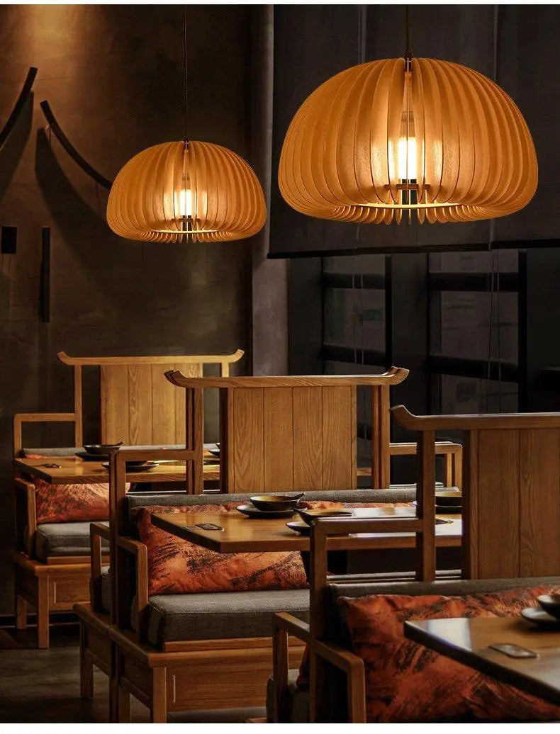 Wooden Pumpkin Pendant Light - NexioPick