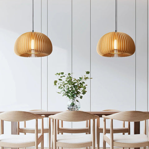 Wooden Pumpkin Pendant Light - NexioPick