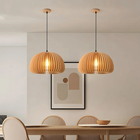Wooden Pumpkin Pendant Light - NexioPick