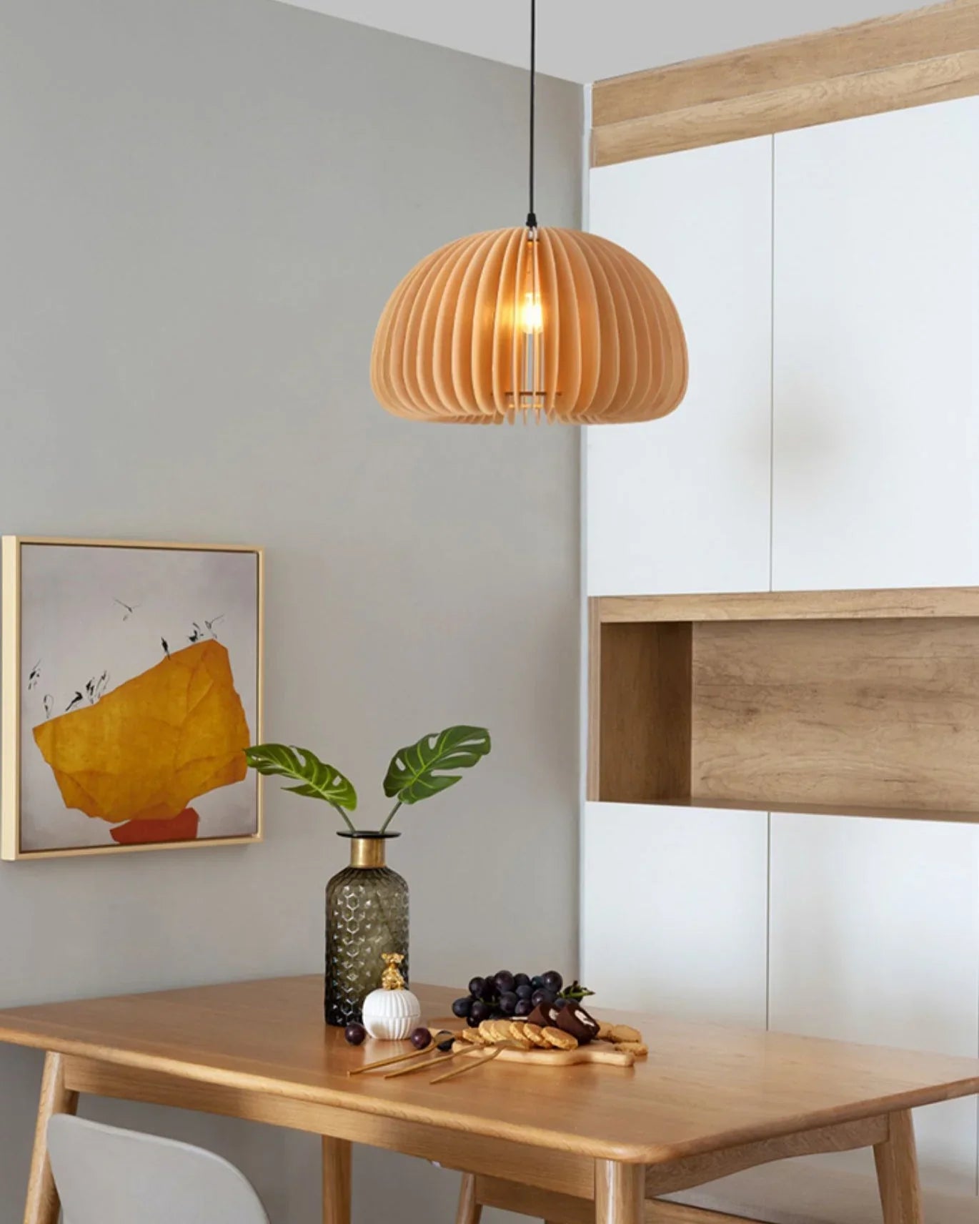 Wooden Pumpkin Pendant Light - NexioPick